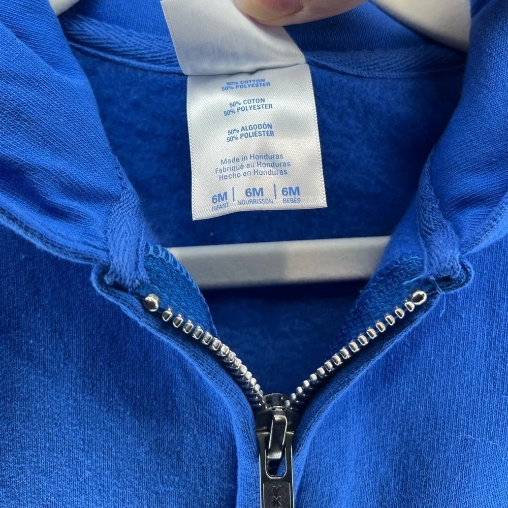 Port & Company Core Fleece Blue Baby Zip-Up Hoodie size 6m